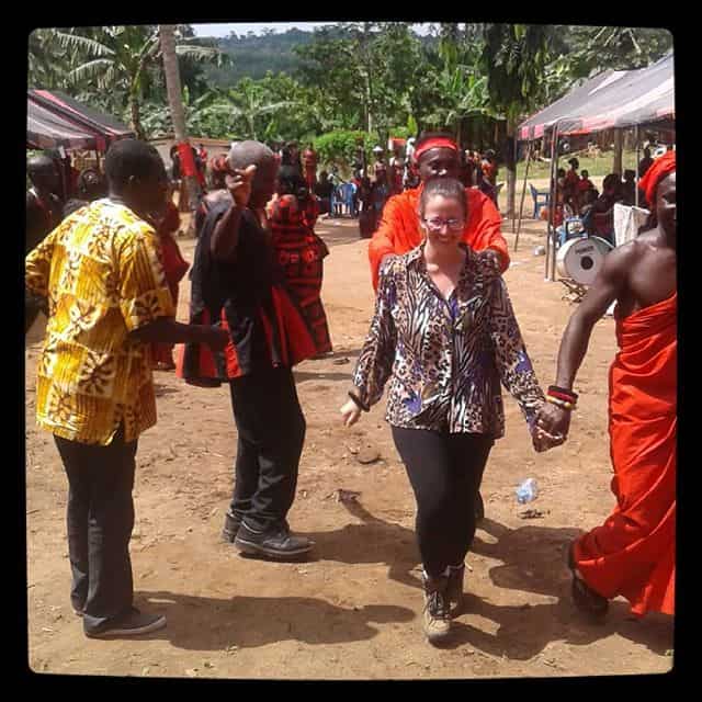Funeral time at Anamenampa with some of the village elders and the director of operations for village by Village Ghana (Fiona). #villagebyvillage #Ghana #Abenta #funeral